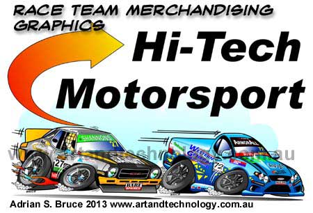 Car Cartoon Motorsport Team Merchandising Monaro and Ute Vector Graphics