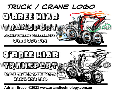 Transport Trucking Crane Logo Design