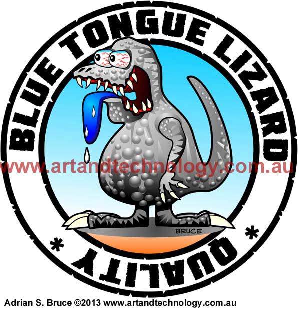 Car Cartoon Blue Tongue Lizard Quality - 60s Monster Hot Rod Character logo