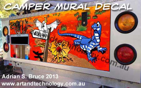 Car Cartoon Camper Outback Decal Mural