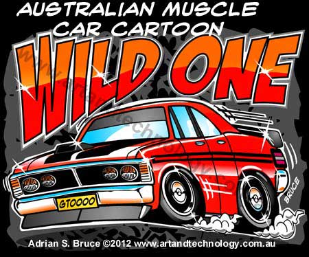 Car Cartoon Australian Cartoon V8 Muscle Car