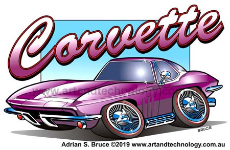 Cartooned Corvette