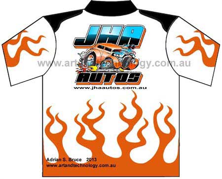 Car Cartoon Hot Rod Custom Car Logo and Crew Shirt