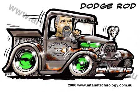 Car Cartoon Dodge Hot Rod caricature