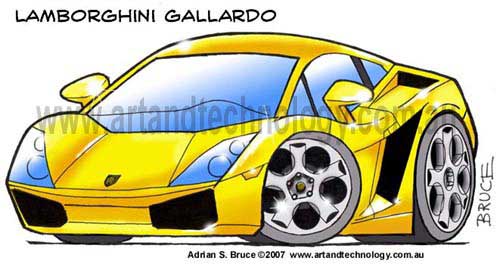 Car Cartoon Lamborghini Gallardo caricature