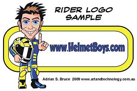Car Cartoon Vector based Bike Rider Logo for Helmet Store Design