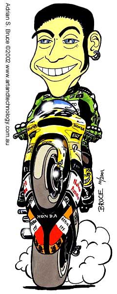 Car Cartoon Valentino Rossi Motorcycle Champion caricature
