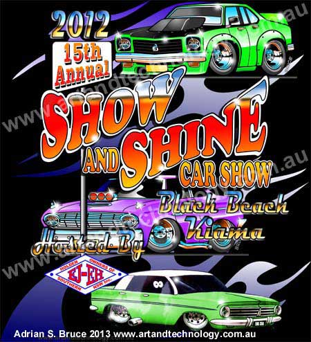 Car Cartoon Annual Car Show n Shine Show Shirt Design