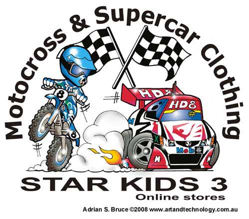 Car Cartoon car and bike clothing store logo