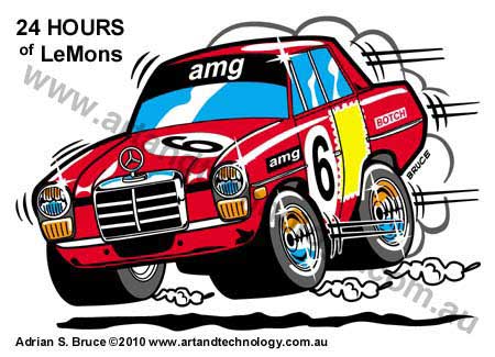 Car Cartoon 24 Hours of LeMons Vector Car Caricature Design