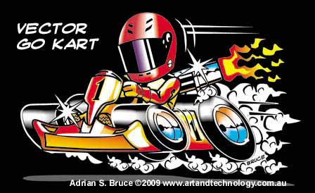 Car Cartoon Vector based Go Kart Logo Design