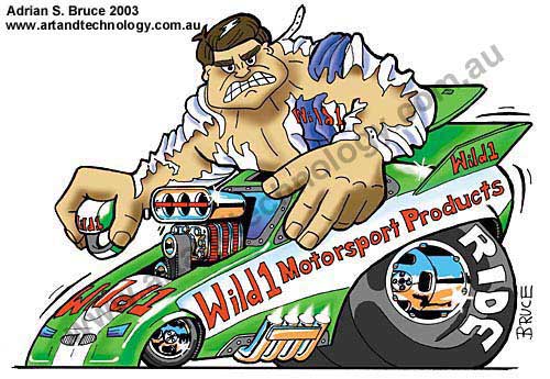 Car Cartoon Monster Drag Racing Top Fuel Funny Car caricature