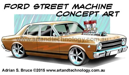 1967 Ford Falcon XR Street Machine Concept Art