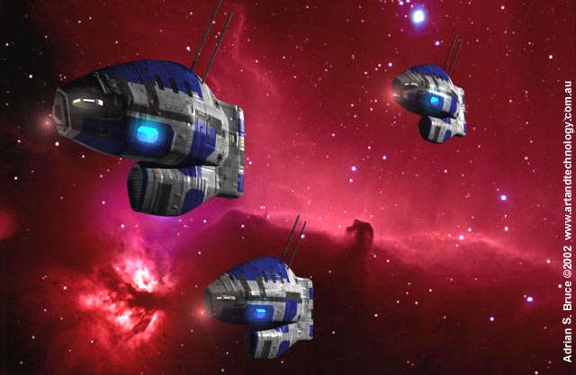 Nebula and starship Sci-Fi Concept Art