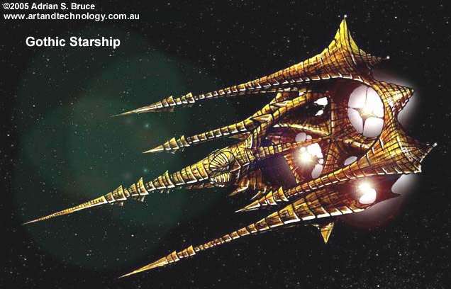 Gothic Starship Sci-Fi Concept Art