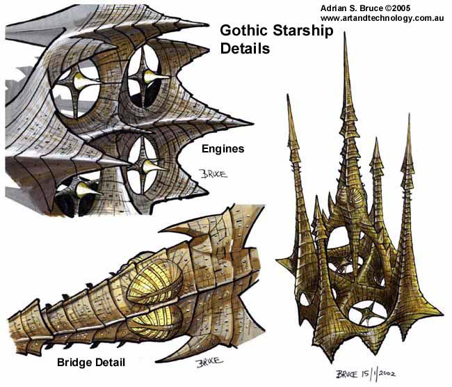 Gothic Starship Concept Art
