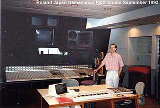Adrian in Roland's SSL Genelec R&D Studio
